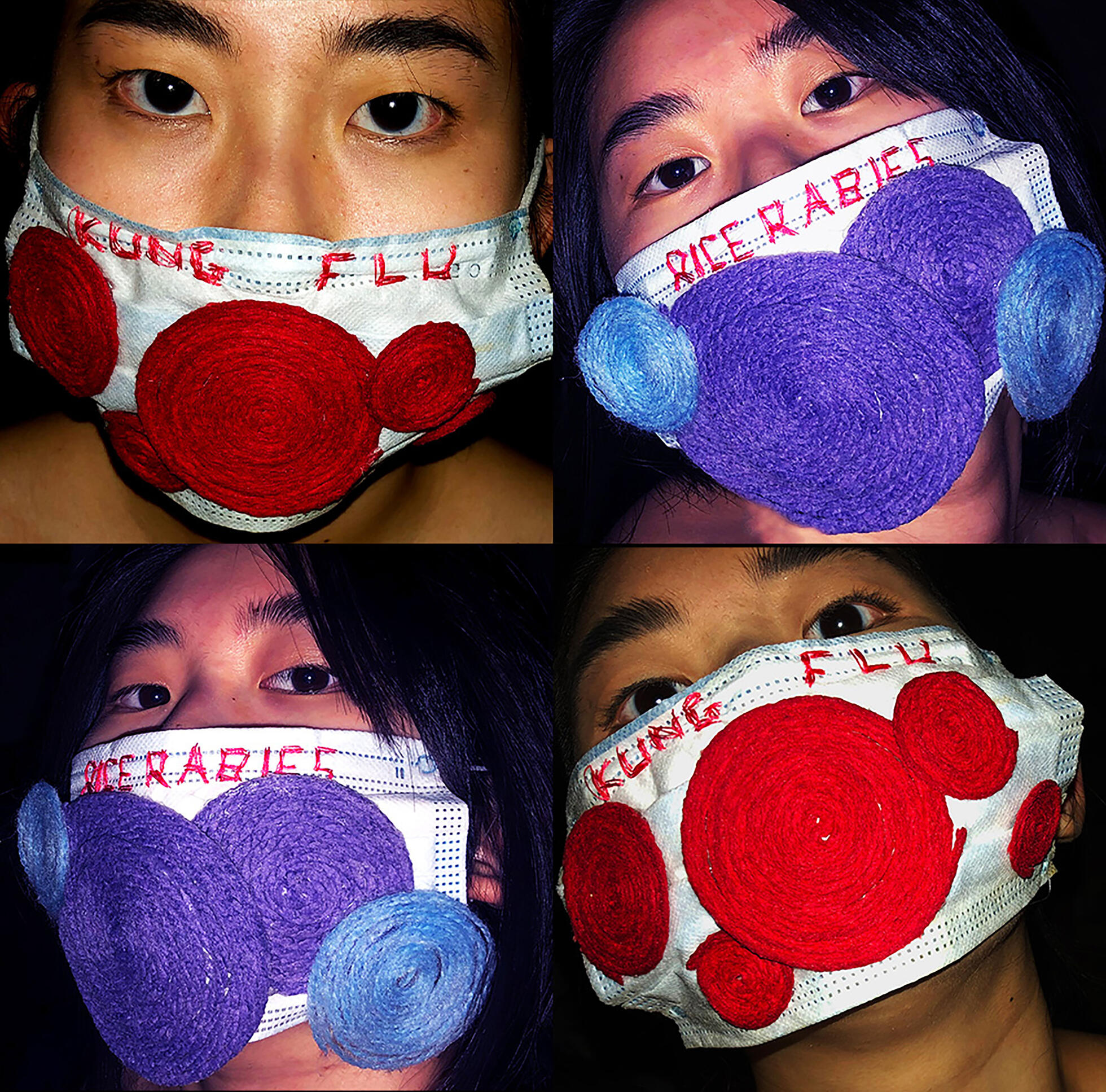 Choose Your Fighter (face mask, yarn, thread)