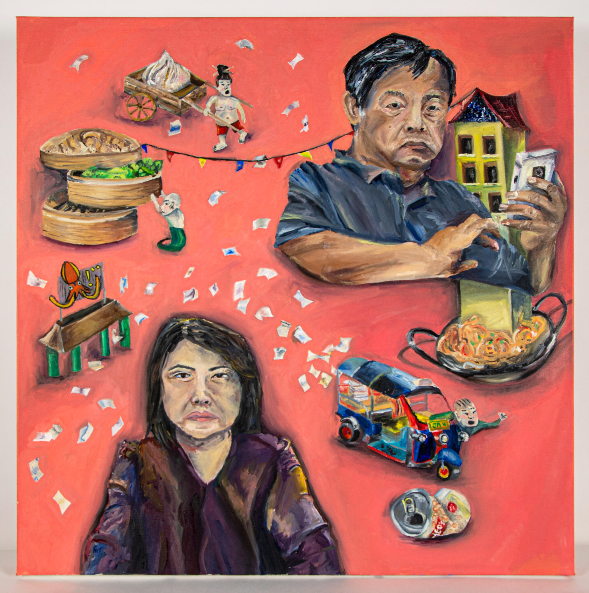 Food Family (Oil on Canvas)