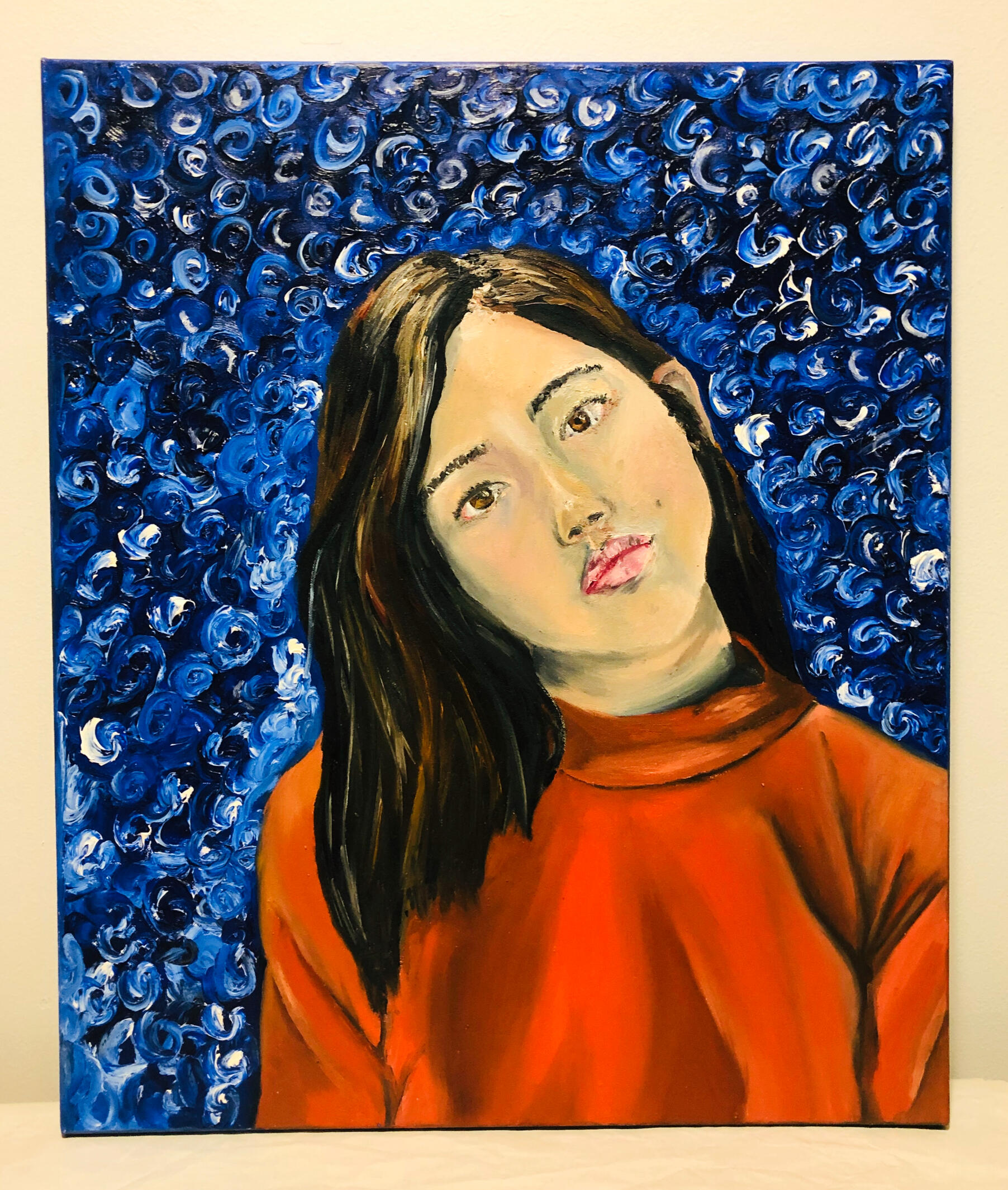 Blue Portrait (Oil on Canvas)