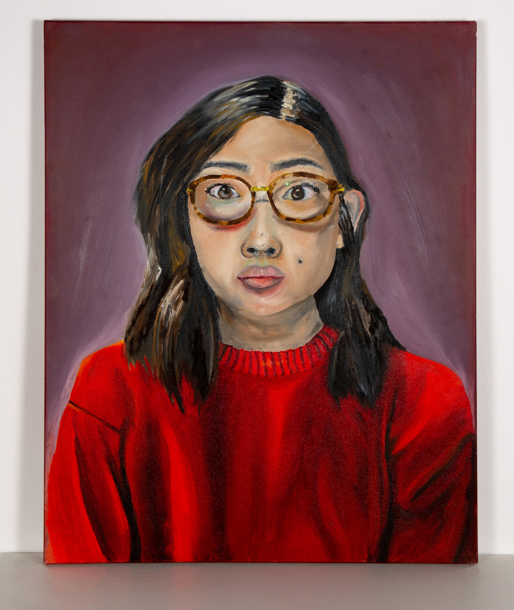 Purple Portrait (Oil on Canvas)